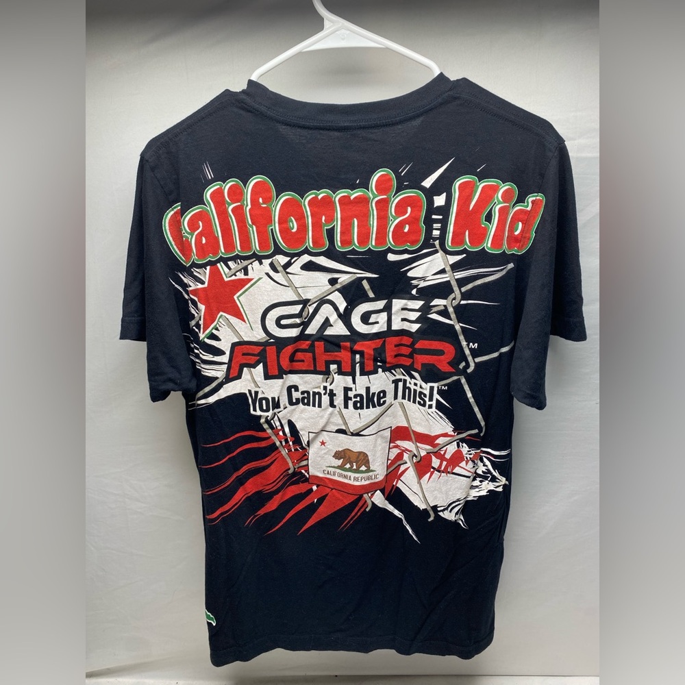 Vintage Cage Fighter California Kid MMA T Shirt Black M Urijah Faber Fightwear
